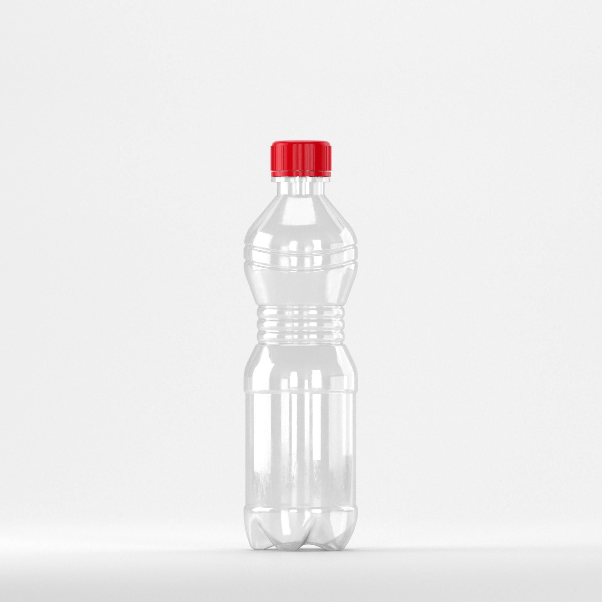 Flacon Pet 0,5L, Transparent-Filet 28mm-cu capac Rosu