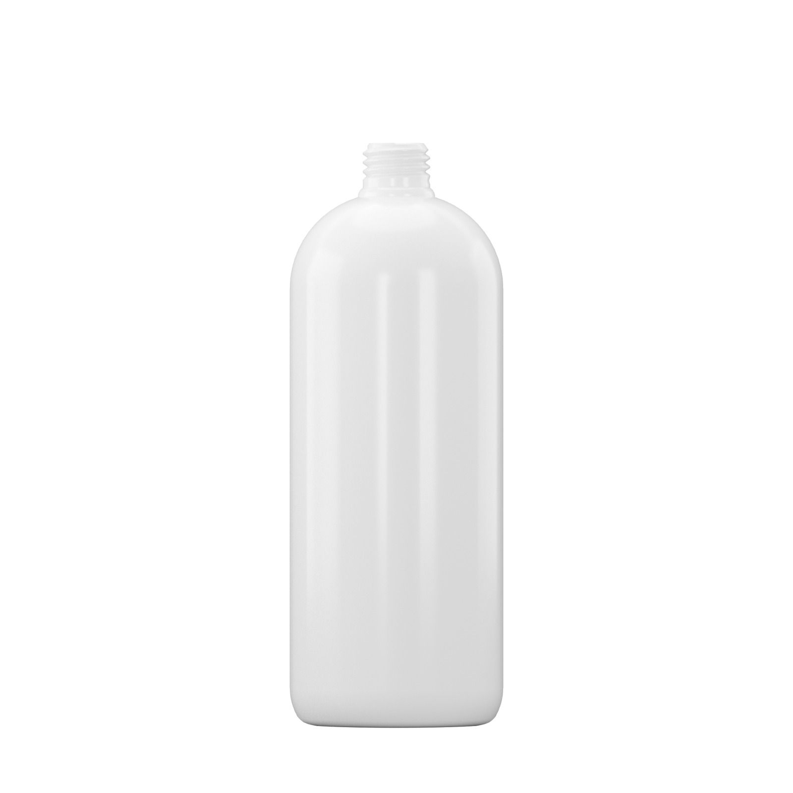 Flacon HDPE 1 L rotund, alb,-filet 28 mm