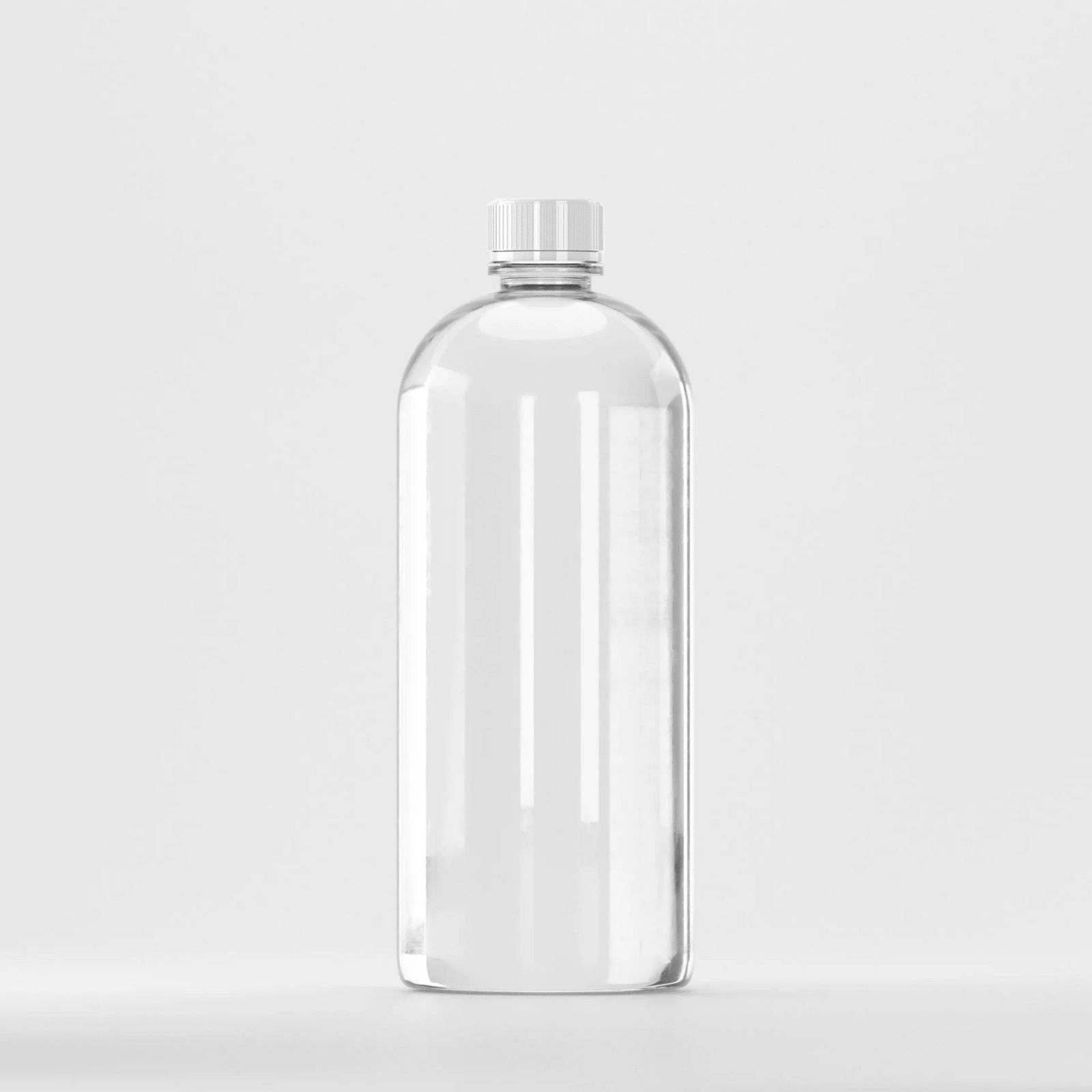 Flacon PET 1L Rotund, transparent – cu capac
