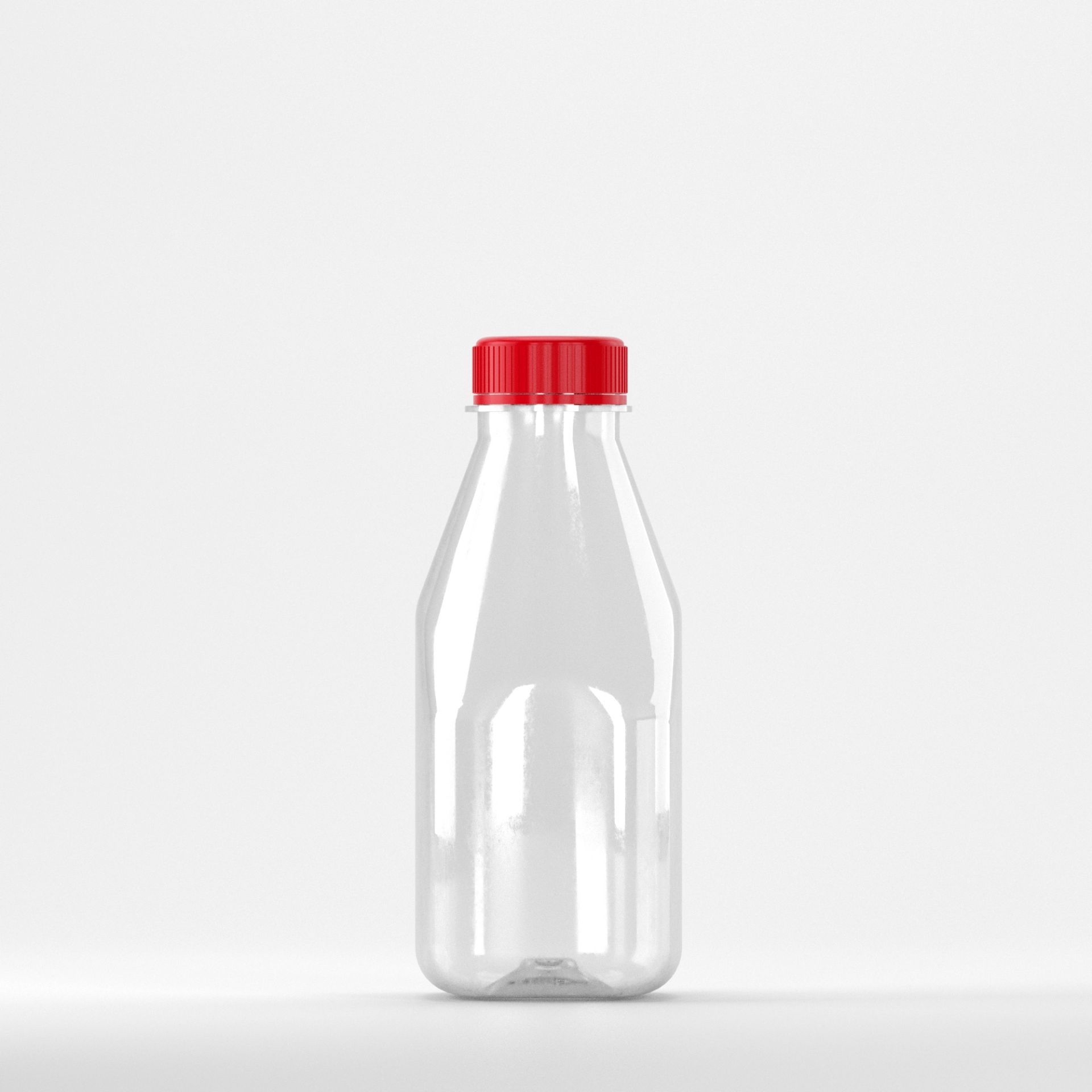 Flacon Pet 500ml,Transparent-filet 38mm-cu capac Rosu